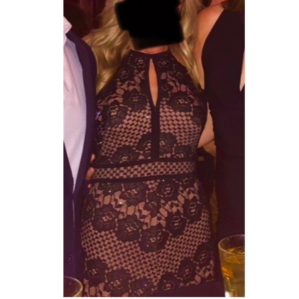 Black lace cocktail dress